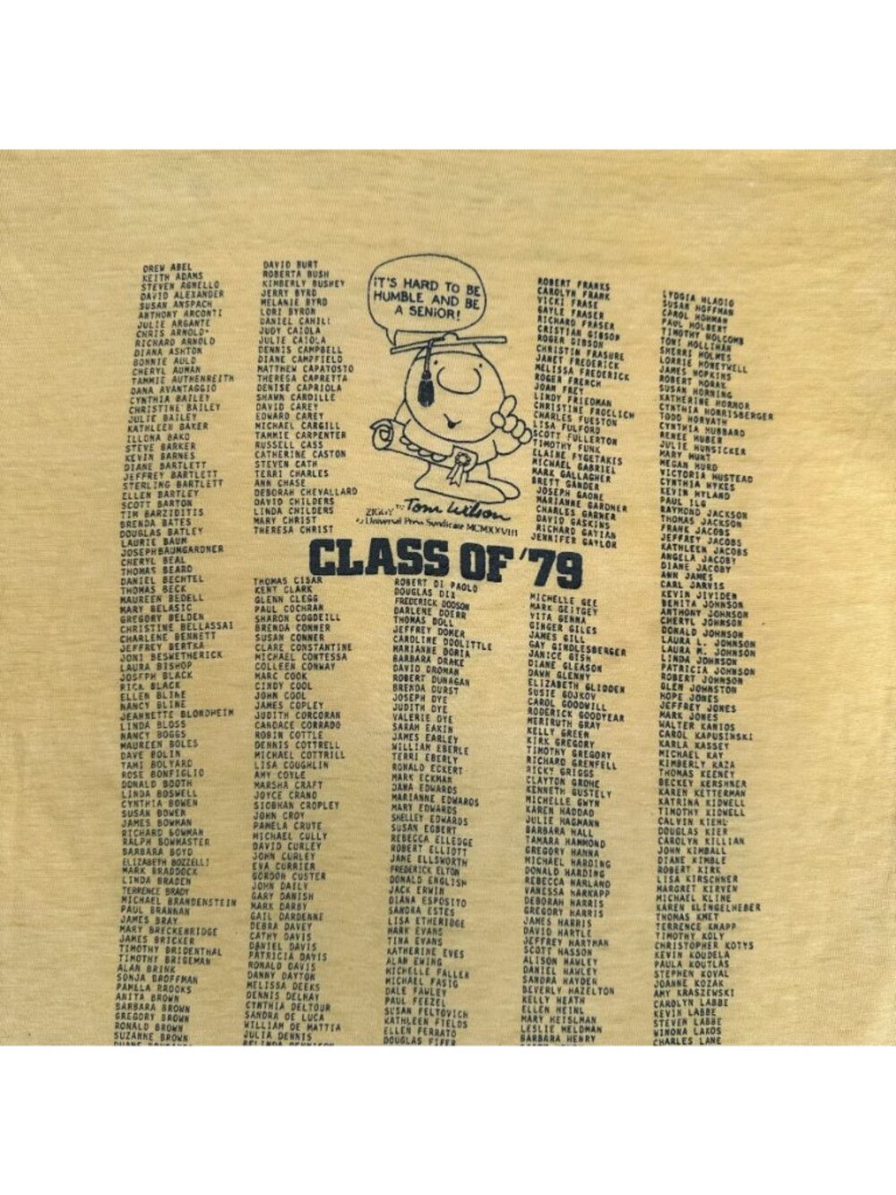 Vintage 70s Cuyahoga Falls HS Class of 1979 T-Shirt S/M Single Stitch Thin 50/50 - Picture 2 of 7